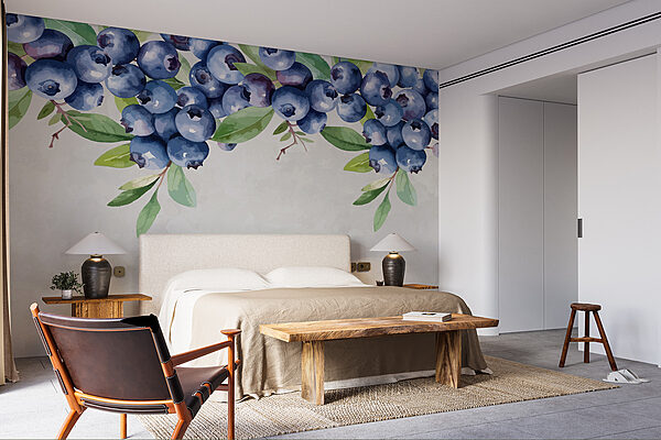 Ταπετσαρίες Βατόμουρο με πράσινα φύλλα