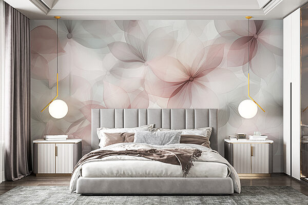 Ταπετσαρίες Ομάδα λουλουδιών σε λευκό φόντο