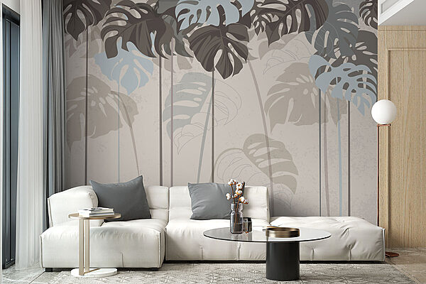 Group of leaves on a wall