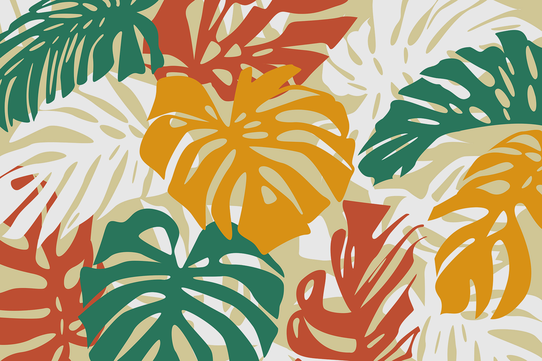 Colorful leaves on a white background