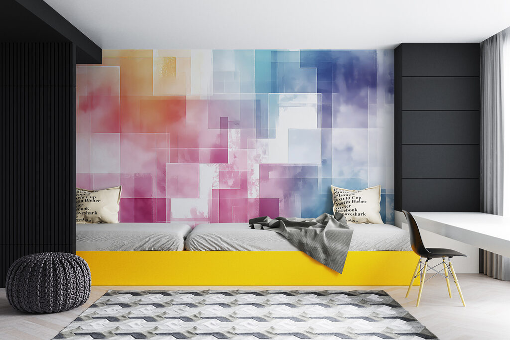 Colorful squares in different colors