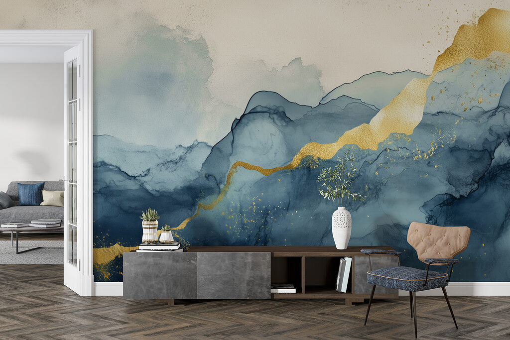 Misty mountains touched by sunlight