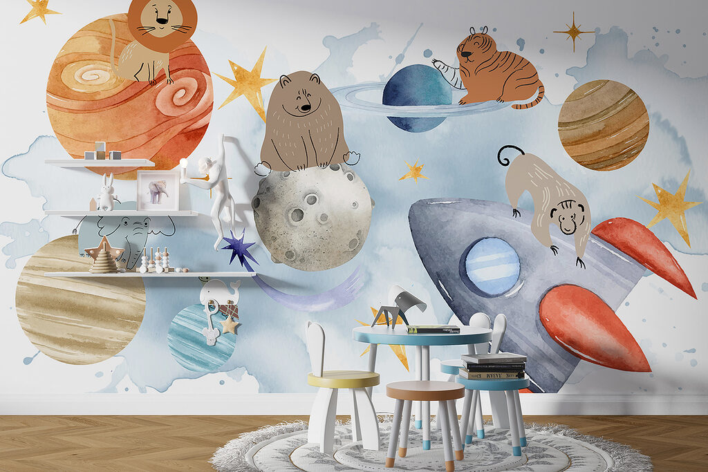 Group of animals in space Group of animals in space