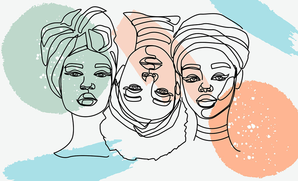 Group of women's faces Group of women's faces