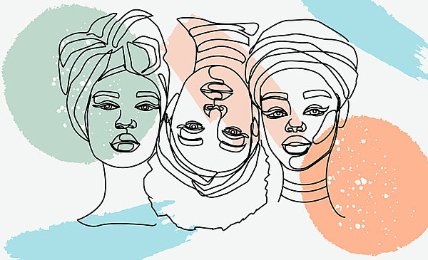 Group of women's faces Group of women's faces