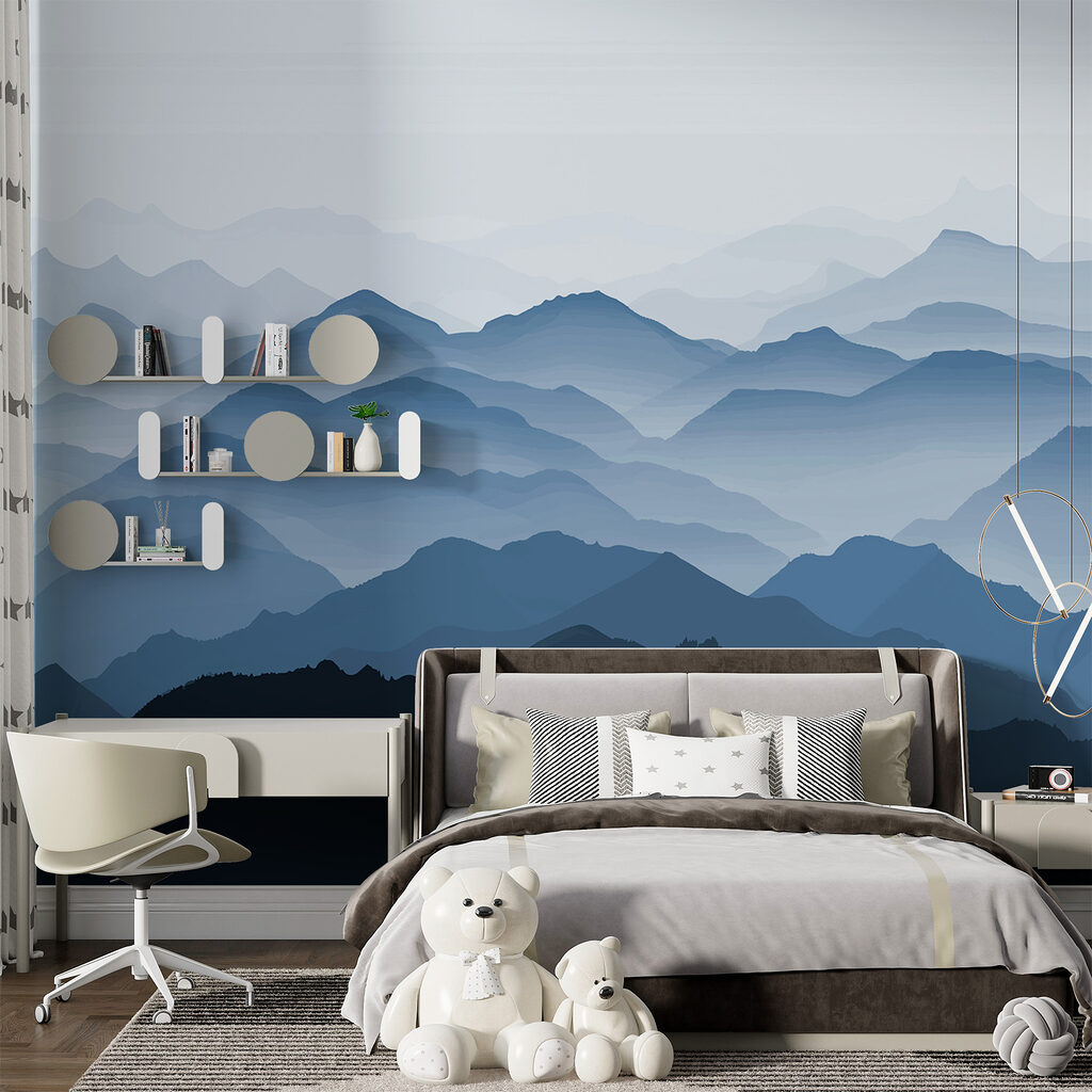 Mountain range with fog