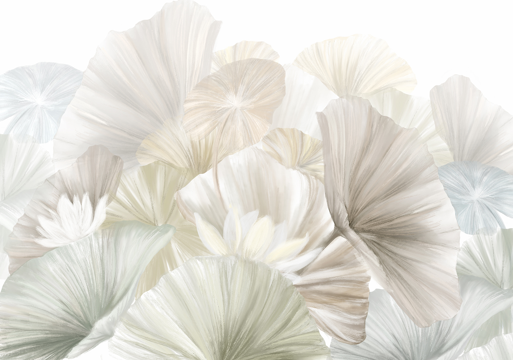 Group of white and grey leaves