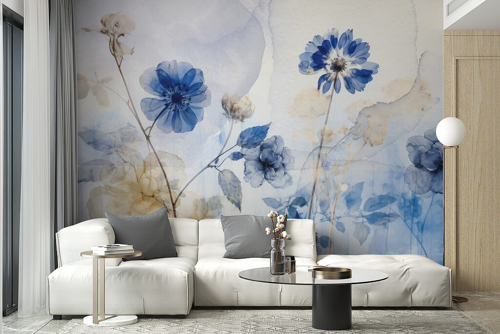 Blue and white flowers