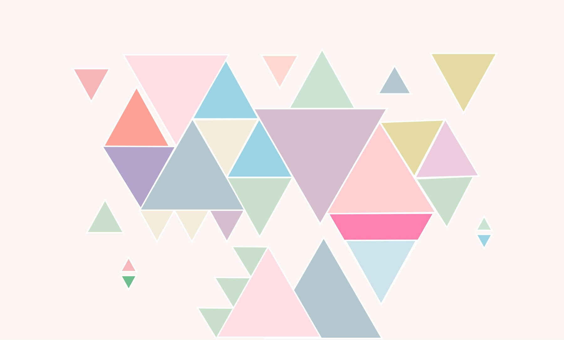 Group of triangles in different colors