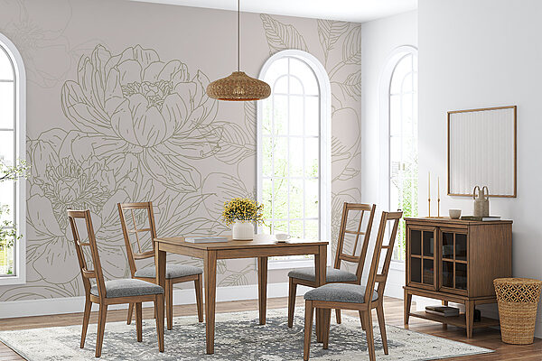 Drawing of flowers and leaves
