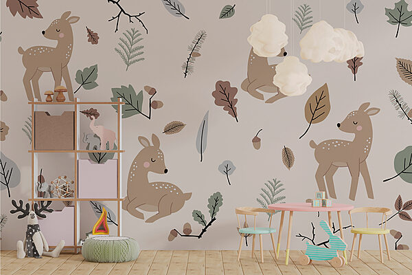 Pattern of deer and leaves Pattern of deer and leaves