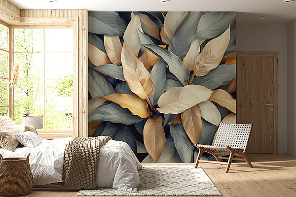 Group of leaves with different colors