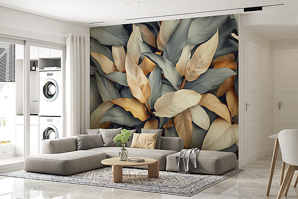 Group of leaves with different colors