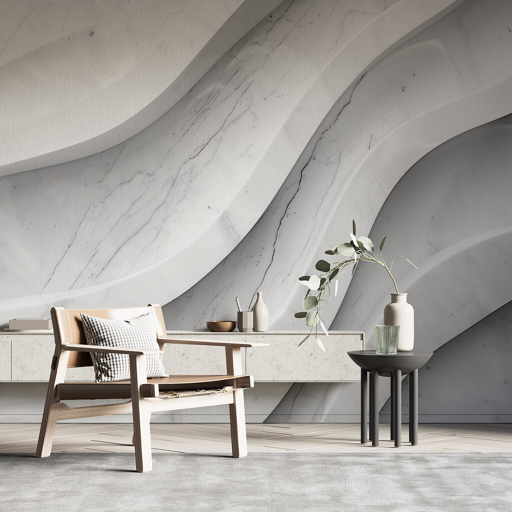 White marble wall with lines