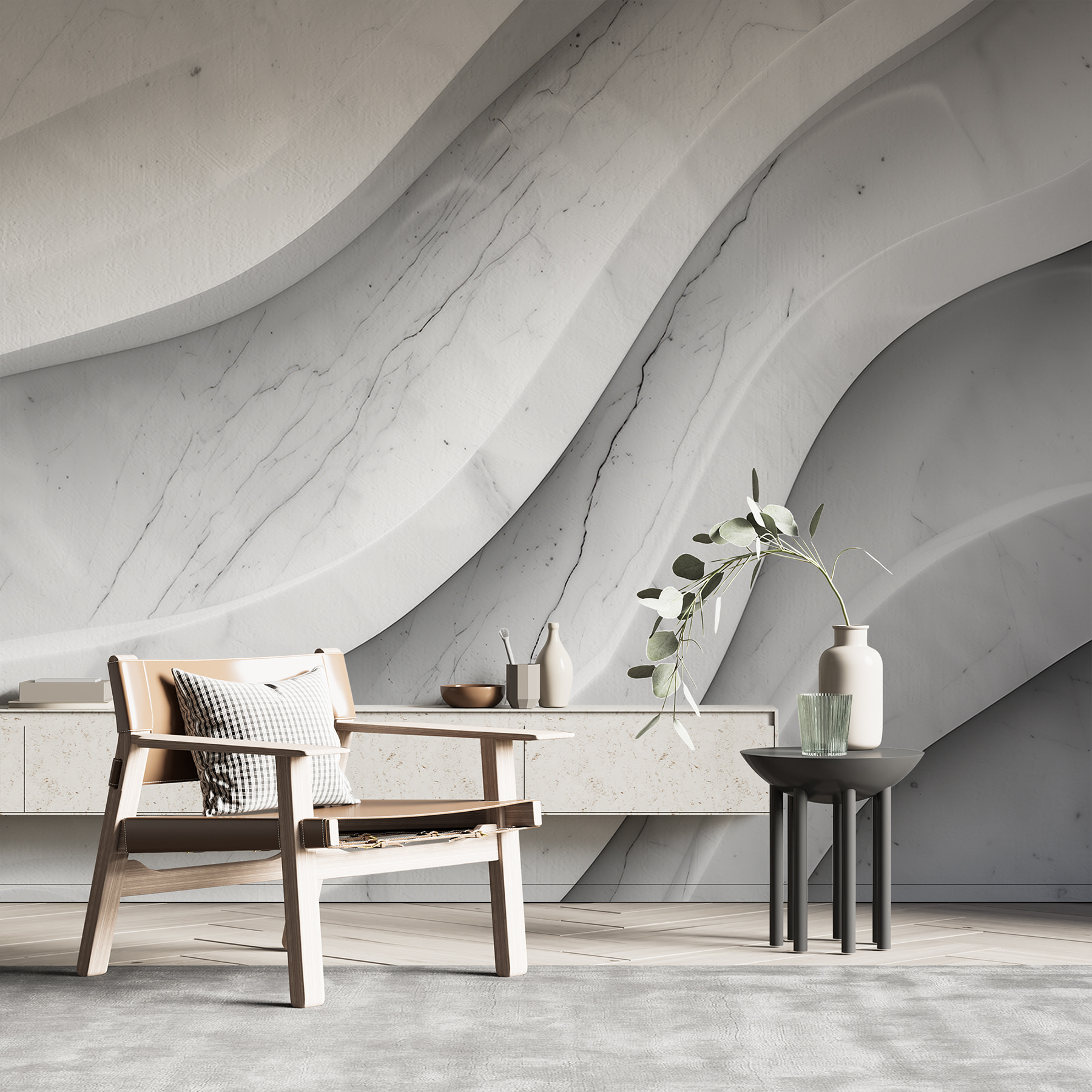 White marble wall with lines