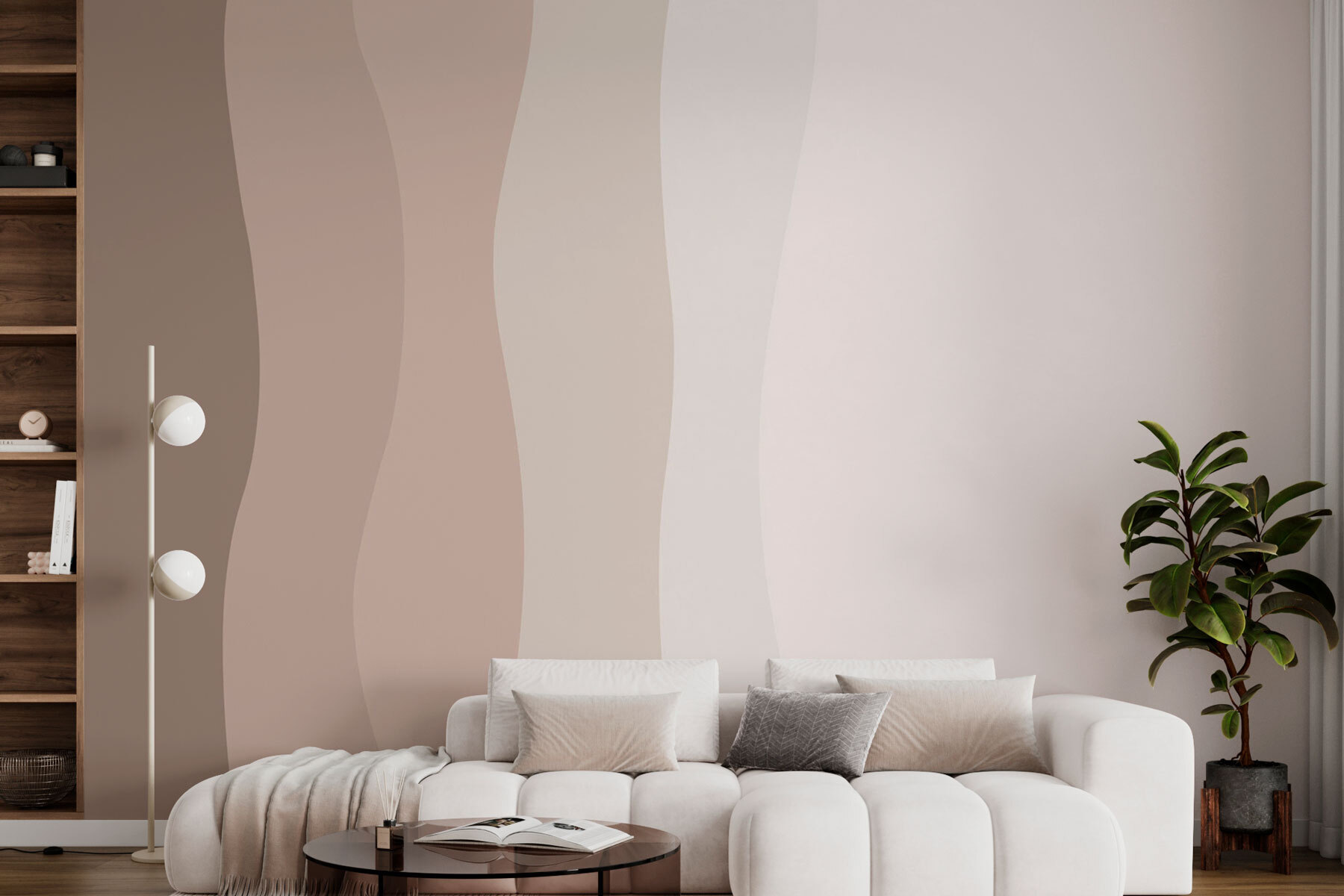 White and brown wavy lines