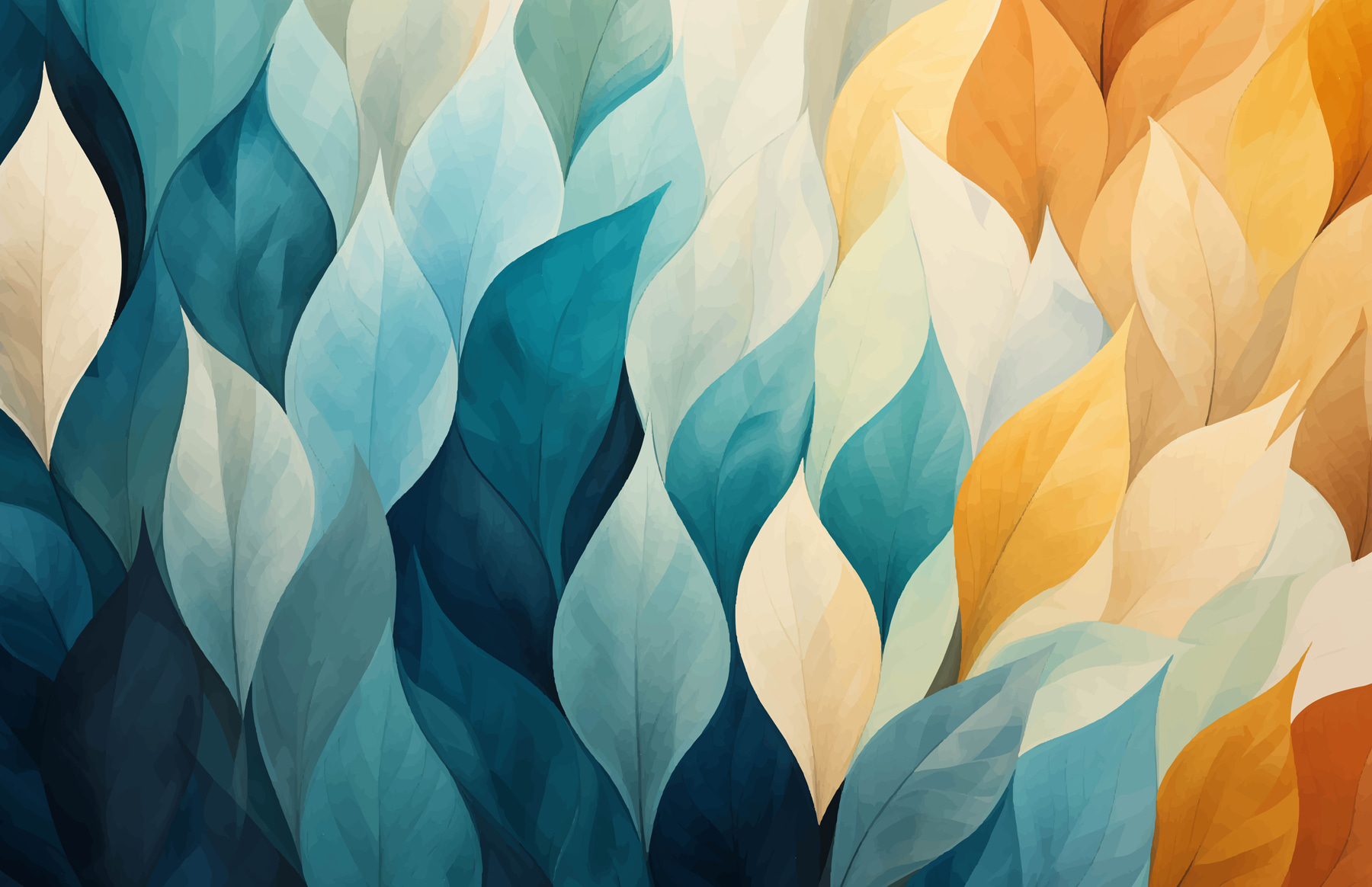 Colorful leaves in a row Colorful leaves in a row