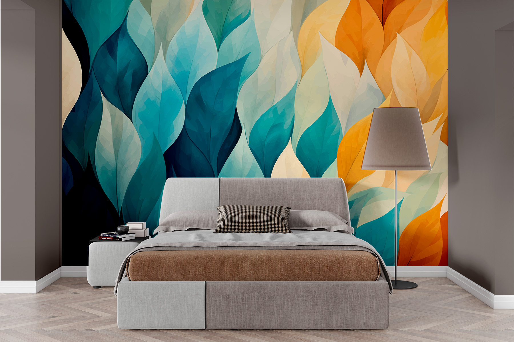 Colorful leaves in a row Colorful leaves in a row