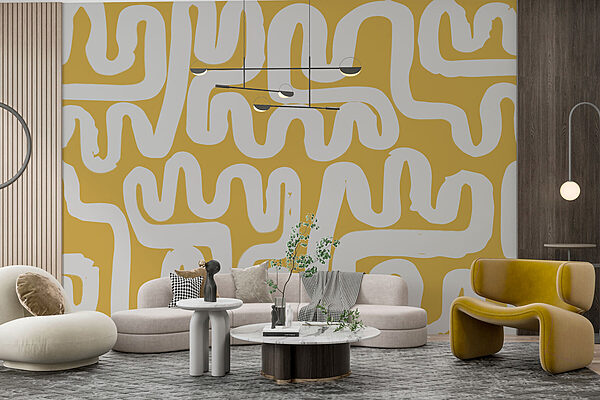 Ταπετσαρίες Λευκός και κίτρινος λαβύρινθος