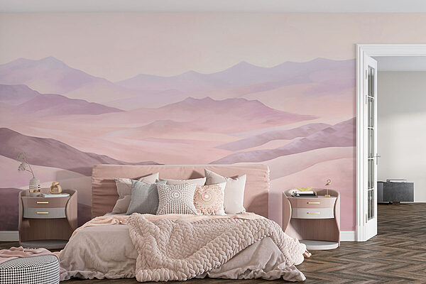 Landscape of hills and mountains