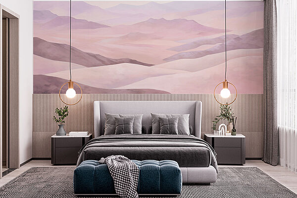 Landscape of hills and mountains