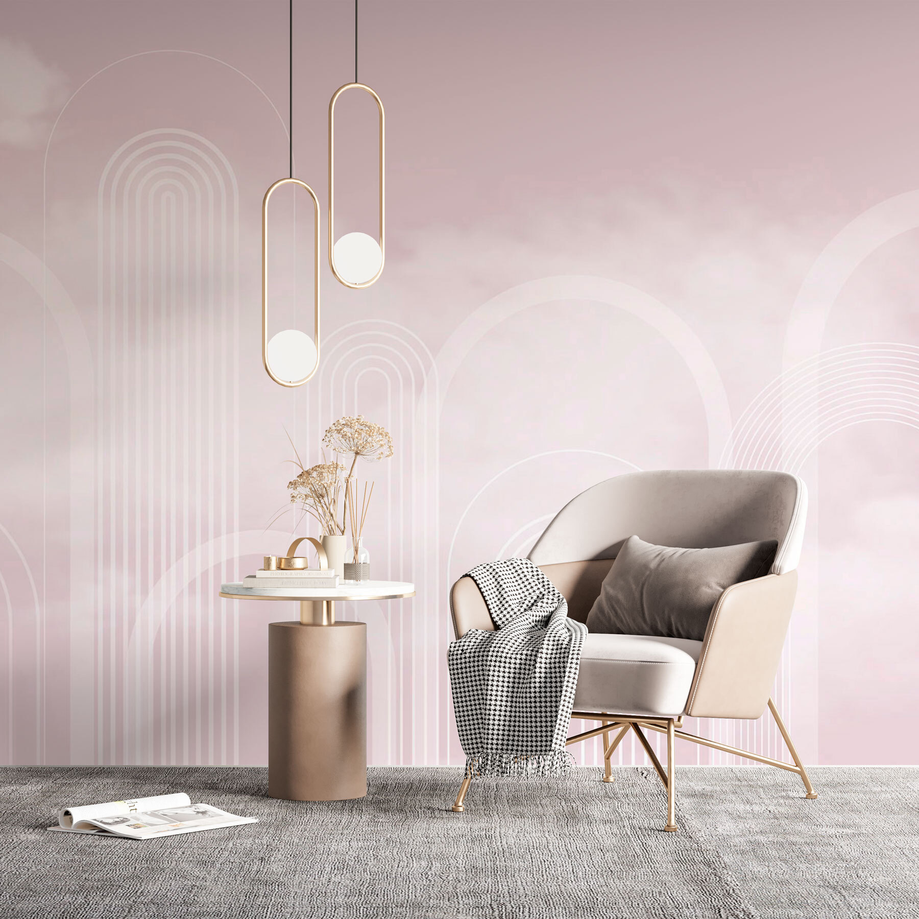 White lines on a pink background White lines on a pink background