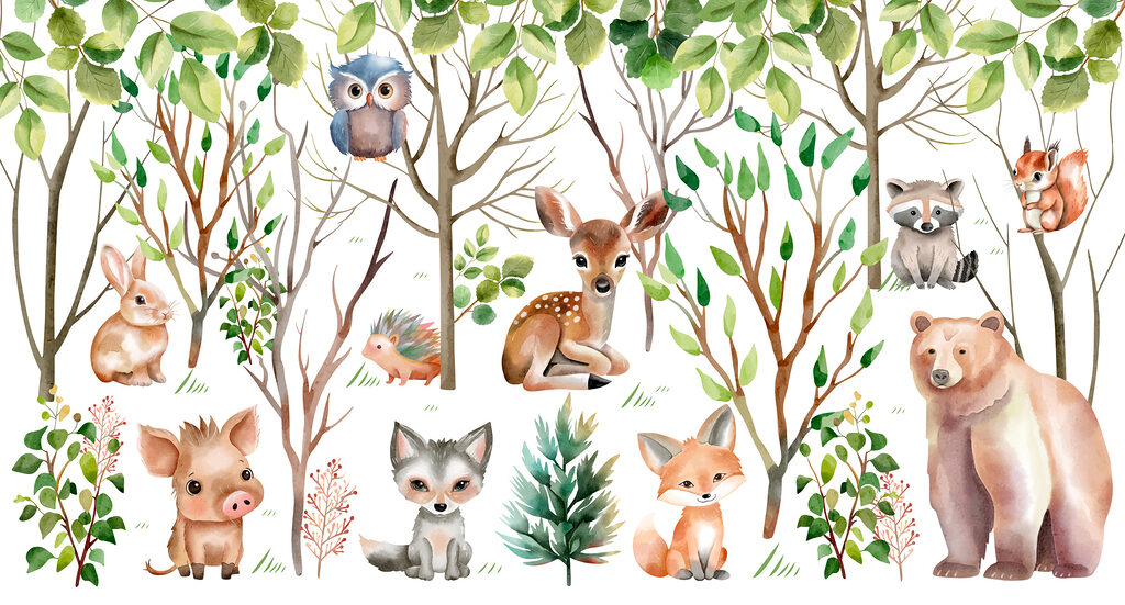 Group of animals in the woods