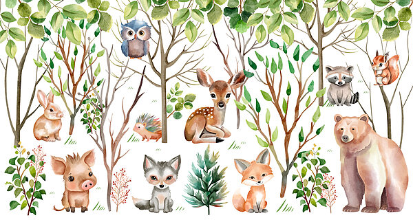 Group of animals in the woods