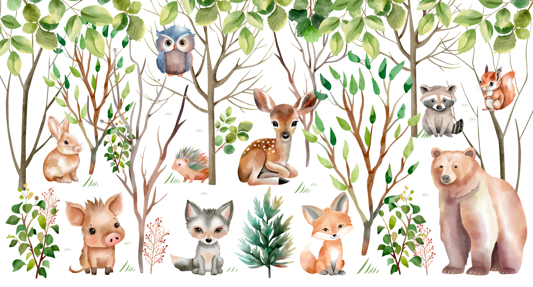 Group of animals in the woods