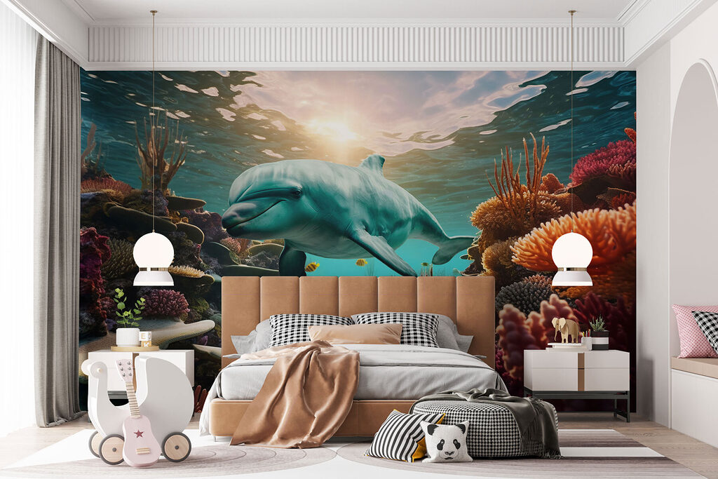 Dolphin swimming in the ocean