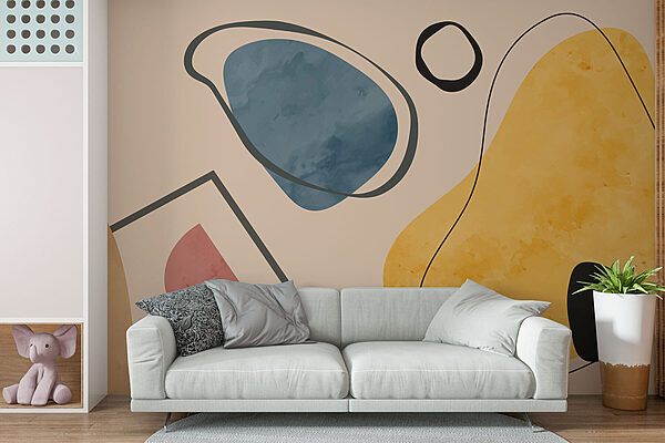 Ταπετσαρίες Πολύχρωμα σχήματα και γραμμές