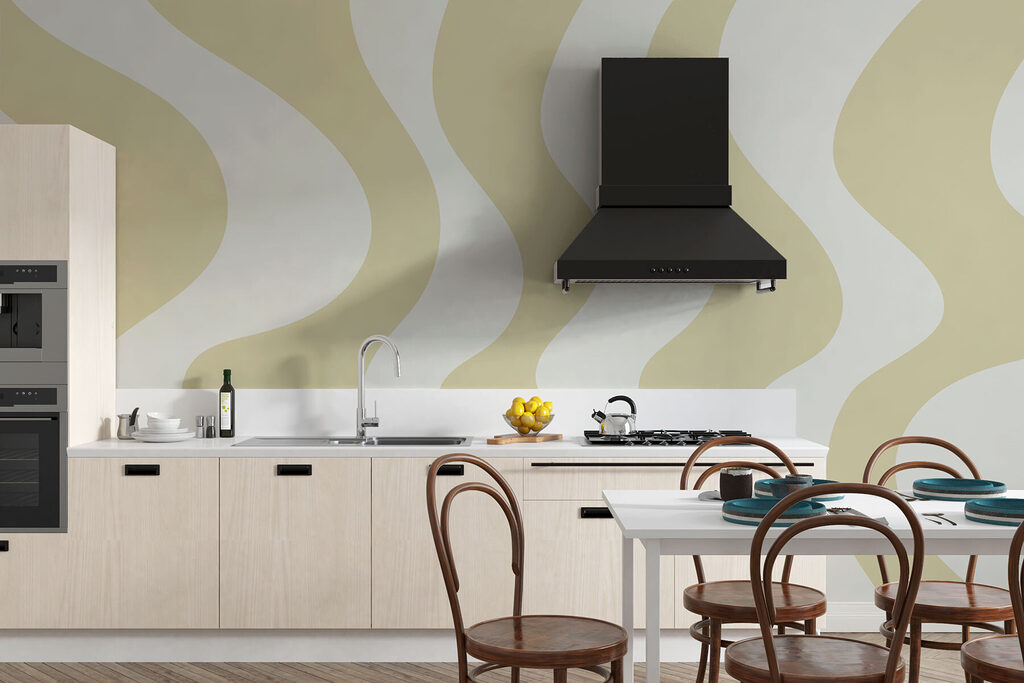 Tan and white wavy lines