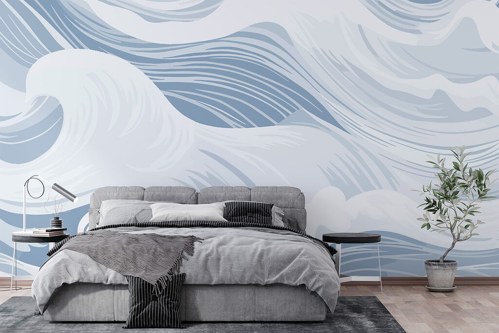 White and gray waves White and gray waves