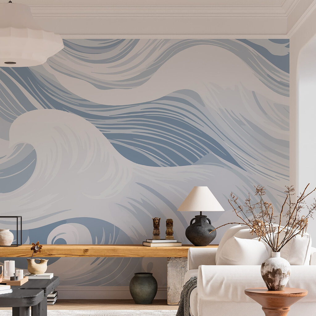White and gray waves White and gray waves