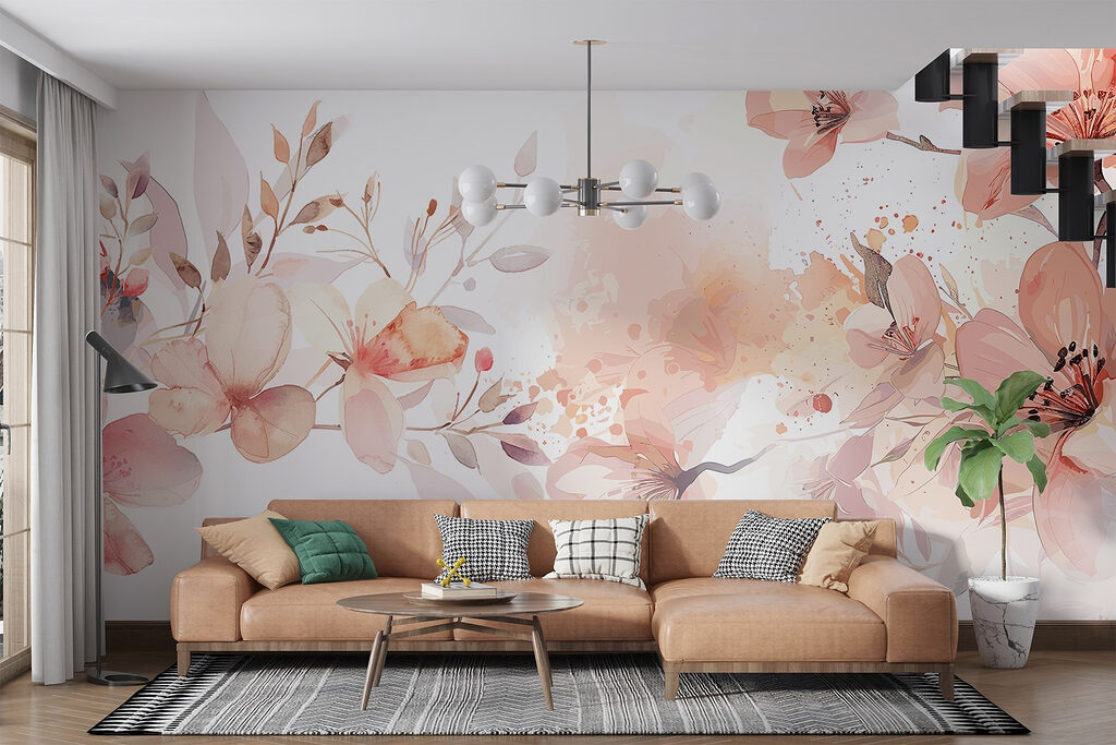 Painting of flowers and leaves Painting of flowers and leaves