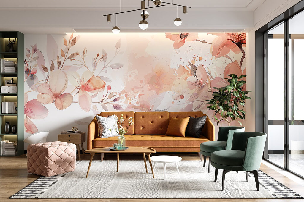 Painting of flowers and leaves Painting of flowers and leaves