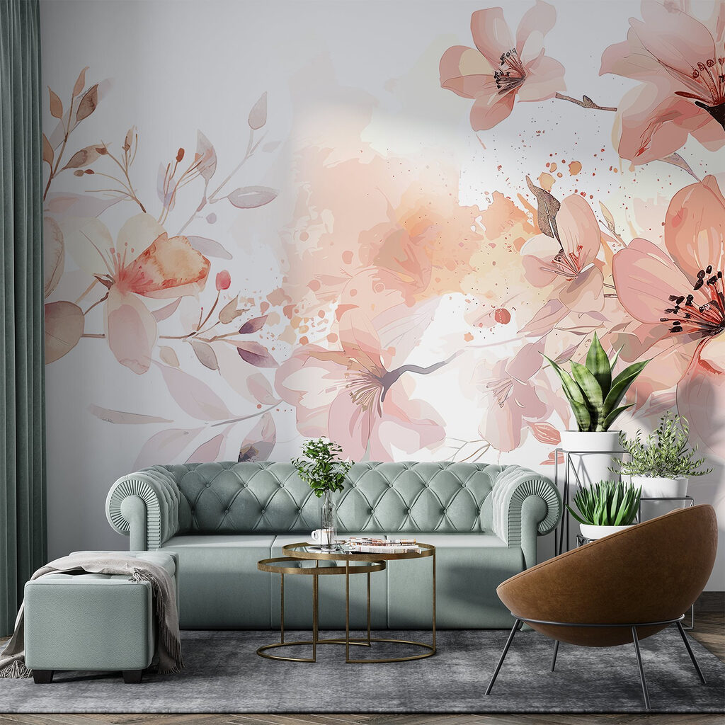 Painting of flowers and leaves Painting of flowers and leaves