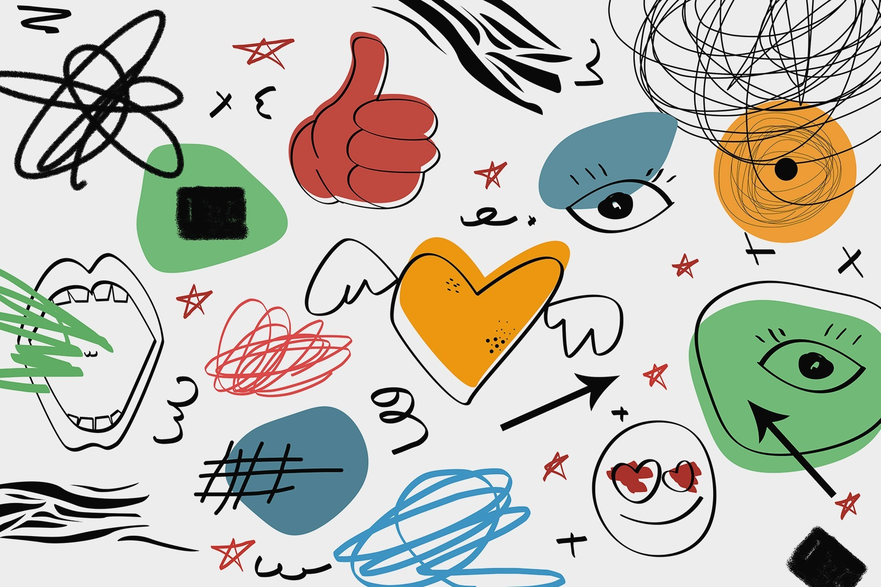 Collection of different colored objects