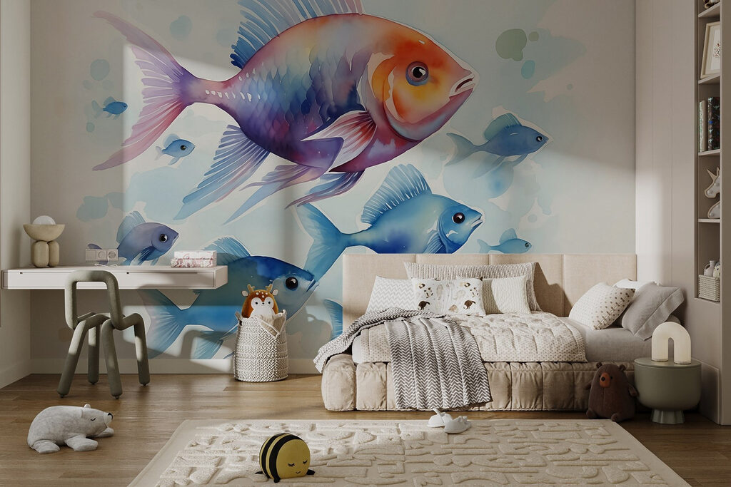 Group of fish swimming in water