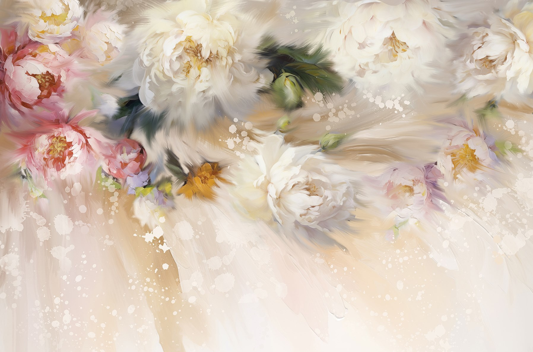 Painting of flowers on a white background