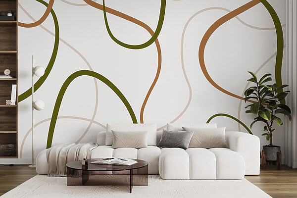 Pattern of brown and green lines