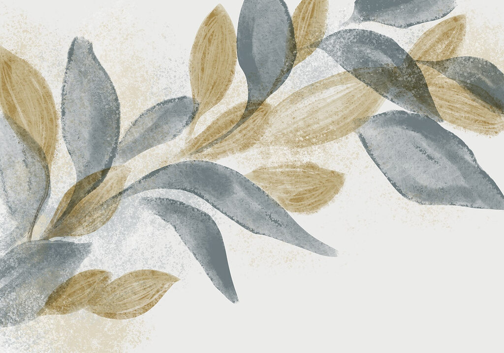Soft leaves in gentle hues