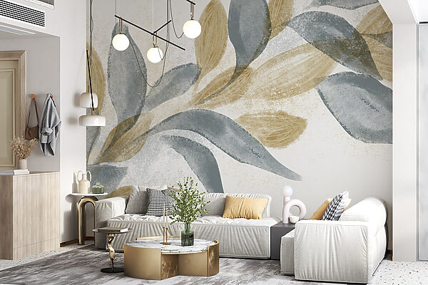 Soft leaves in gentle hues