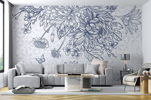 Floral εικονογράφηση με ντελικάτες πεταλούδες Floral εικονογράφηση με ντελικάτες πεταλούδες