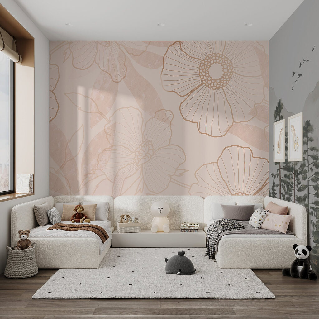 Delicate floral outline design Delicate floral outline design