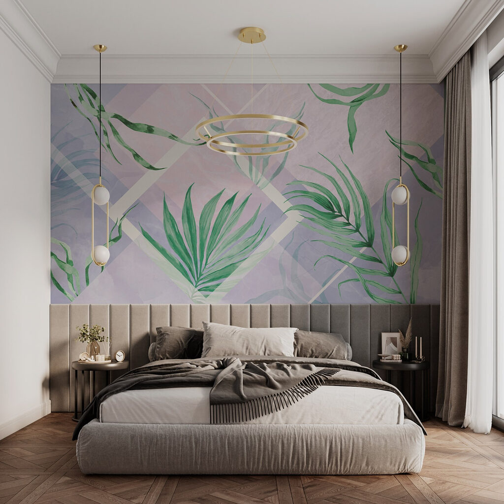 Lush leaves on a pastel background Lush leaves on a pastel background