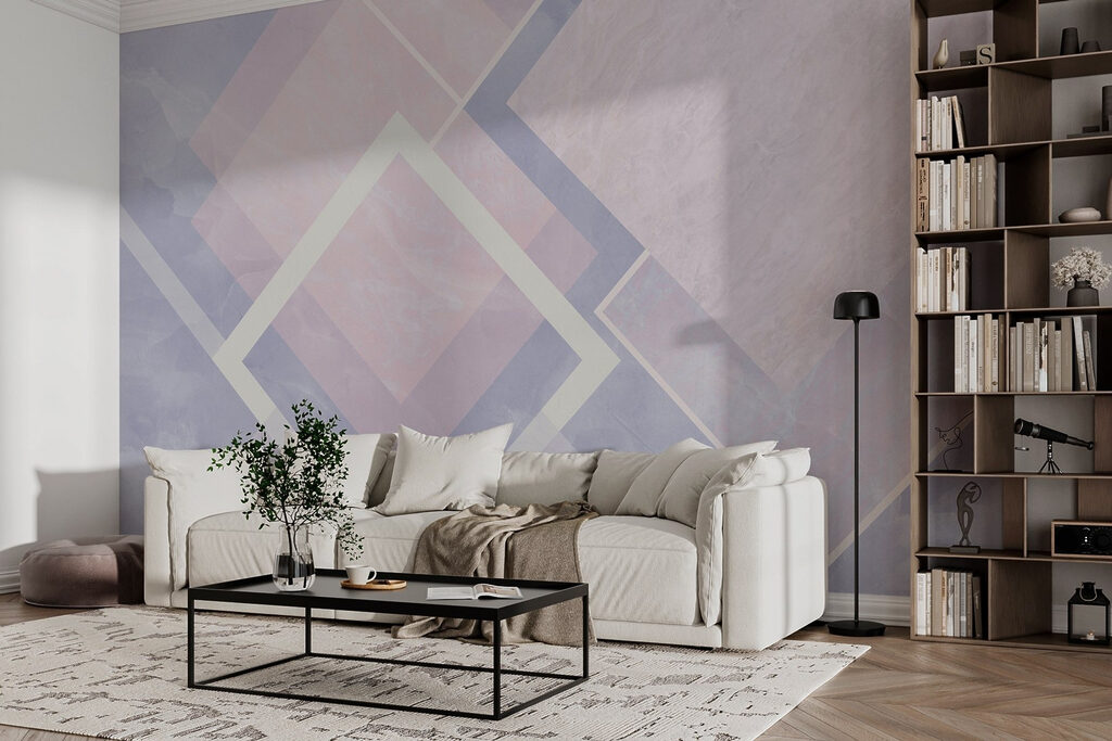 Abstract pastel geometric design composition
