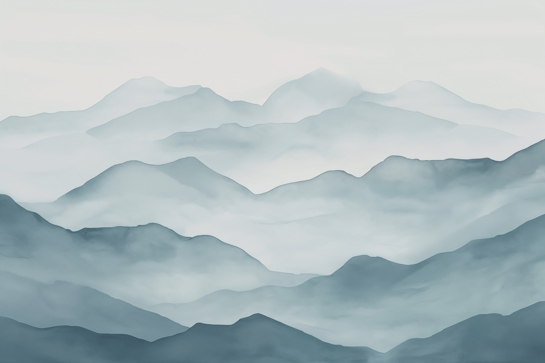 Foggy mountain range