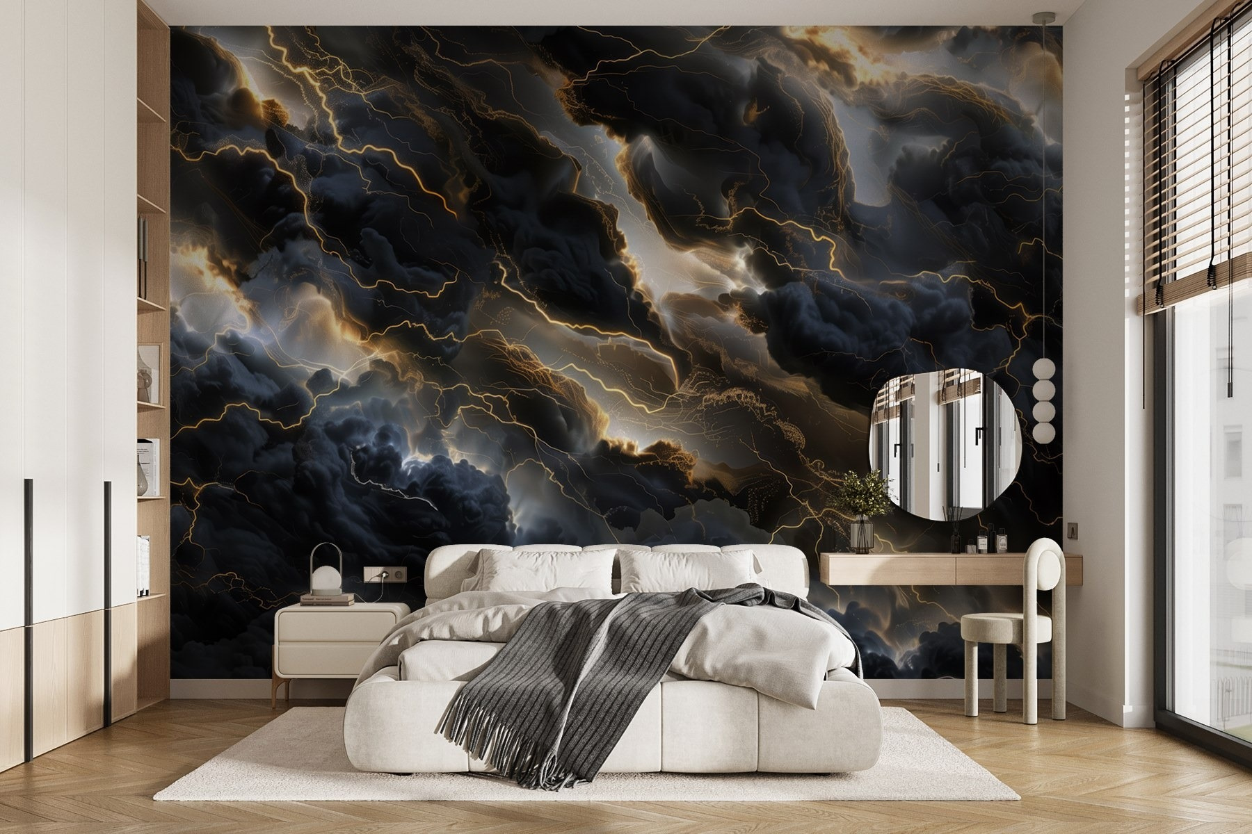 Black clouds with lightning