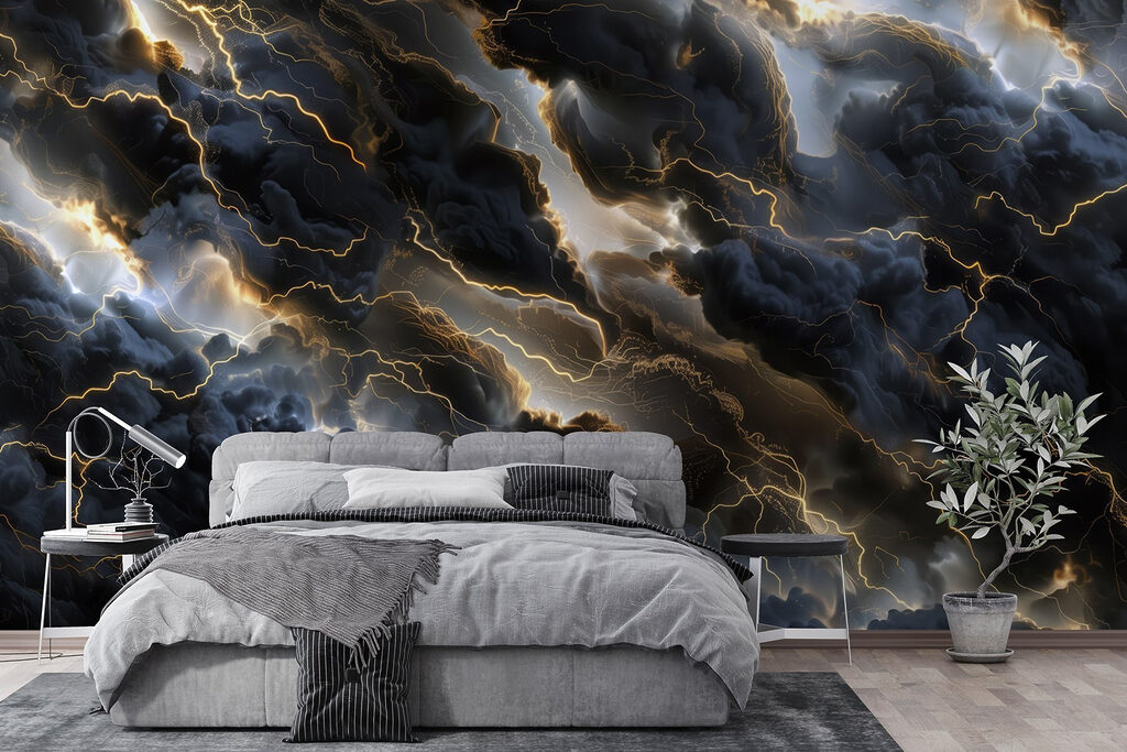 Black clouds with lightning